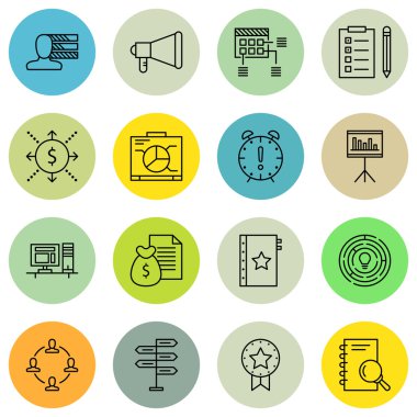 Karar Verme, Yaratıcılık, İstatistik ve Daha Fazlası Üzerine Proje Yönetimi Simgeleri Ayarlayın. Üstün Kaliteli Eps10 Vektör İllüstrasyon Mobil, Uygulama, Ui Tasarım için.