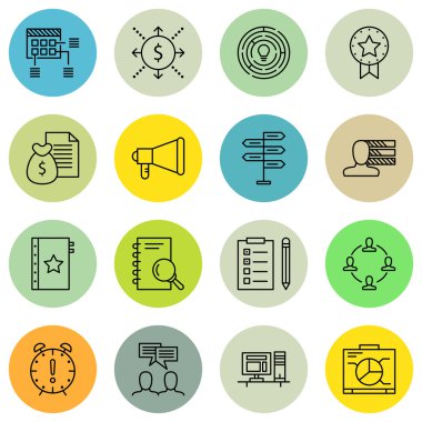 Araştırma, Çalışma Alanı, Kalite Yönetimi Ve Daha Fazlası Üzerine Proje Yönetimi Simgeleri Ayarlayın. Üstün Kaliteli Eps10 Vektör İllüstrasyon Mobil, Uygulama, Ui Tasarım için.