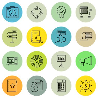 Ekip Çalışması, Araştırma, Çalışma Alanı ve Daha Fazlası Üzerine Proje Yönetimi Simgeleri Ayarlayın. Üstün Kaliteli Eps10 Vektör İllüstrasyon Mobil, Uygulama, Ui Tasarım için.