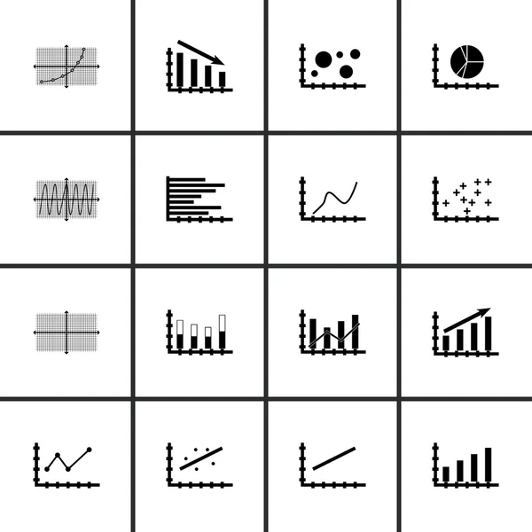 Sada grafy, diagramy a statistiky ikon. Prémiová kvalita Symbol kolekce. Ikony lze použít pro Web, aplikaci a Ui Design. Vektorové ilustrace, Eps10. — Stockový vektor