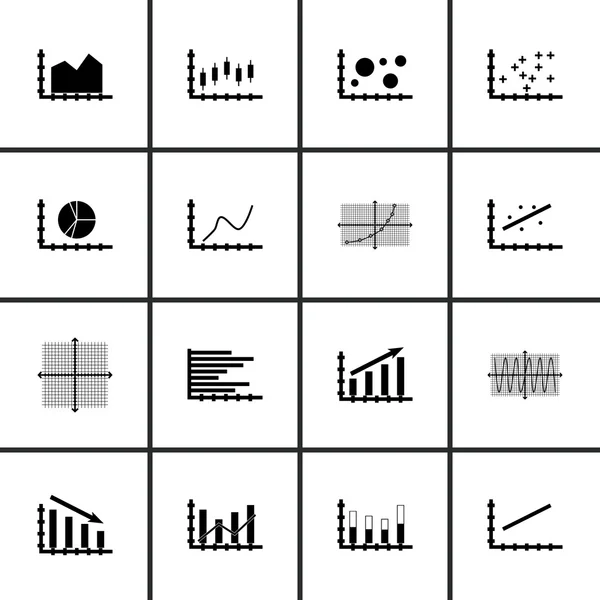 Conjunto de gráficos, diagramas e iconos estadísticos. Colección de Símbolos de Calidad Premium. Los iconos se pueden utilizar para el diseño de la tela, de la aplicación y de Ui. Ilustración vectorial, EPS10 . — Vector de stock