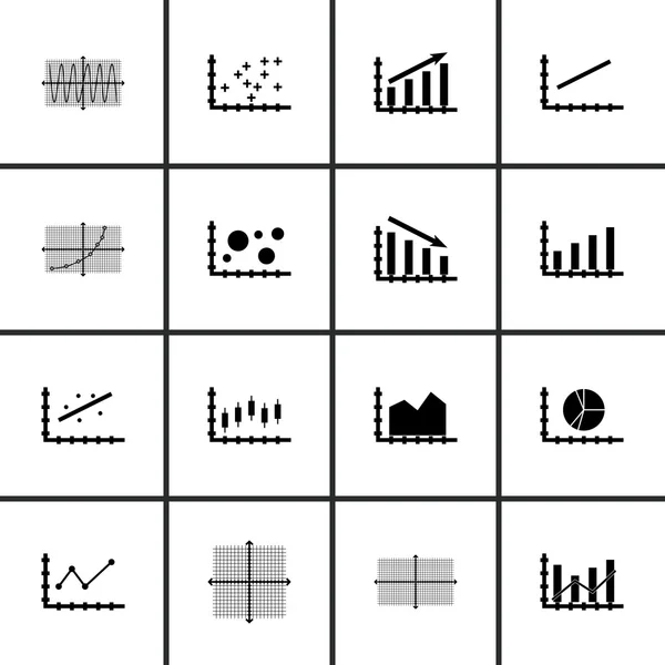 Ensemble de graphiques, de diagrammes et d'icônes statistiques. Collection de symboles de qualité supérieure. Les icônes peuvent être utilisées pour le Web, App et Ui Design. Illustration vectorielle, EPS10 . — Image vectorielle