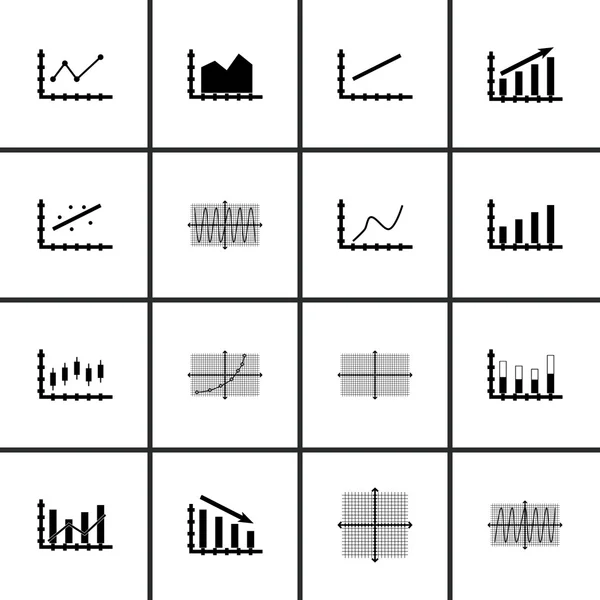 Conjunto de gráficos, diagramas e estatísticas ícones. Coleção de símbolos de qualidade premium. Ícones podem ser usados para Web, App e Ui Design. Ilustração vetorial, EPS10 . — Vetor de Stock