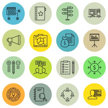 İstatistik, Yaratıcılık, Grafik ve Daha Fazlası Üzerine Proje Yönetimi Simgeleri Ayarlayın. Üstün Kaliteli Eps10 Vektör İllüstrasyon Mobil, Uygulama, Ui Tasarım için.