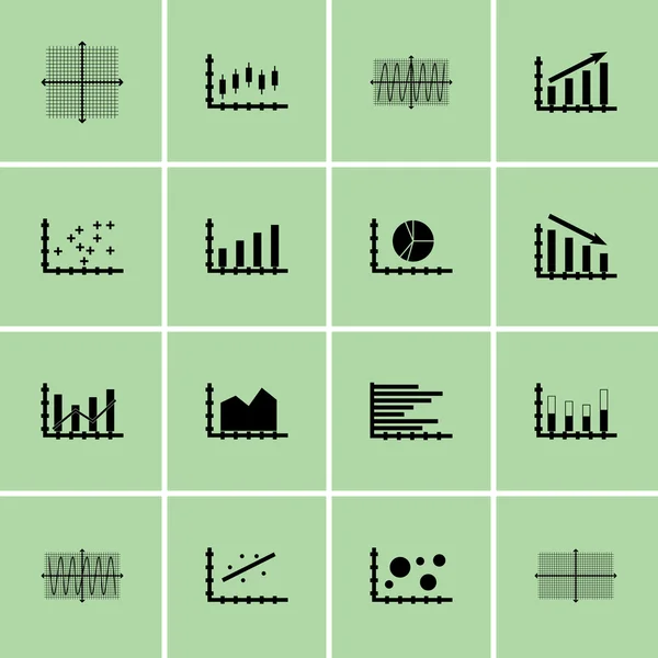 Conjunto de gráficos, diagramas e iconos estadísticos. Colección de Símbolos de Calidad Premium. Los iconos se pueden utilizar para el diseño de la tela, de la aplicación y de Ui. Ilustración vectorial, EPS10 . — Vector de stock