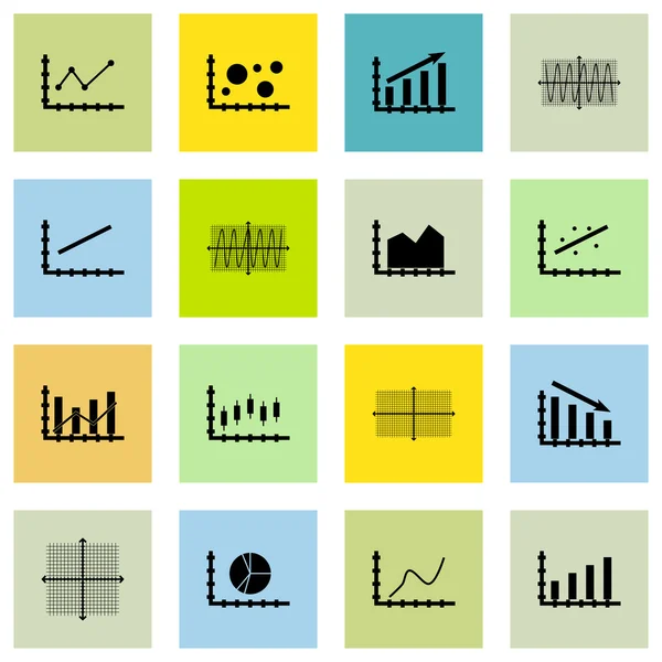 Set Of Graphs, Diagrams And Statistics Icons. Premium Quality Symbol Collection. Icons Can Be Used For Web, App And UI Design. Vector Illustration, EPS10. — Stock Vector