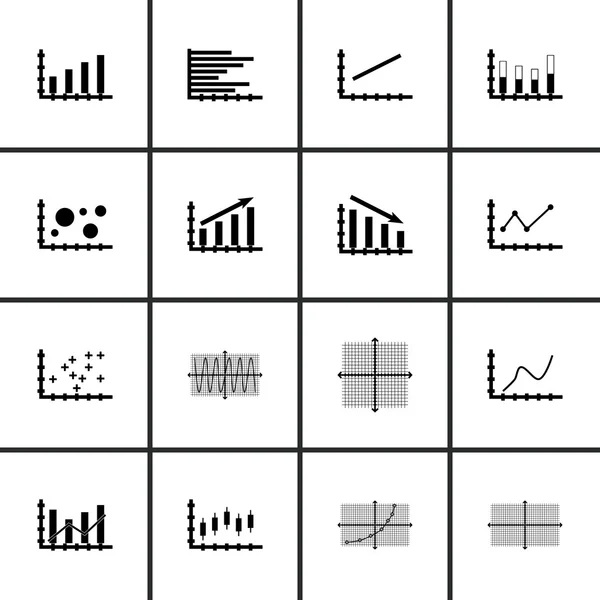 Set Of Graphs, Diagrams And Statistics Icons. Premium Quality Symbol Collection. Icons Can Be Used For Web, App And UI Design. Vector Illustration, EPS10. — Stock Vector