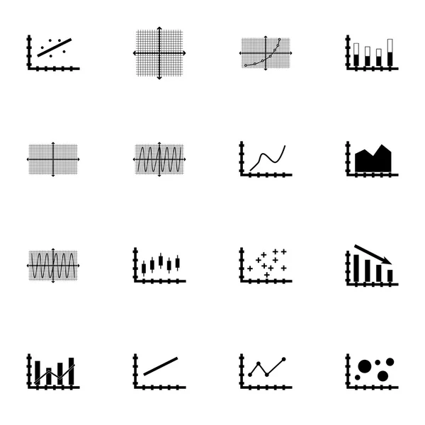 Conjunto de gráficos, diagramas e iconos estadísticos. Colección de Símbolos de Calidad Premium. Los iconos se pueden utilizar para el diseño de la tela, de la aplicación y de Ui. Ilustración vectorial, EPS10 . — Vector de stock