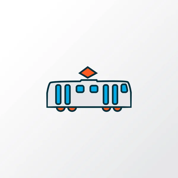 Tram icon colored line symbol. Premium quality isolated tramway element in trendy style. — Stock Photo, Image