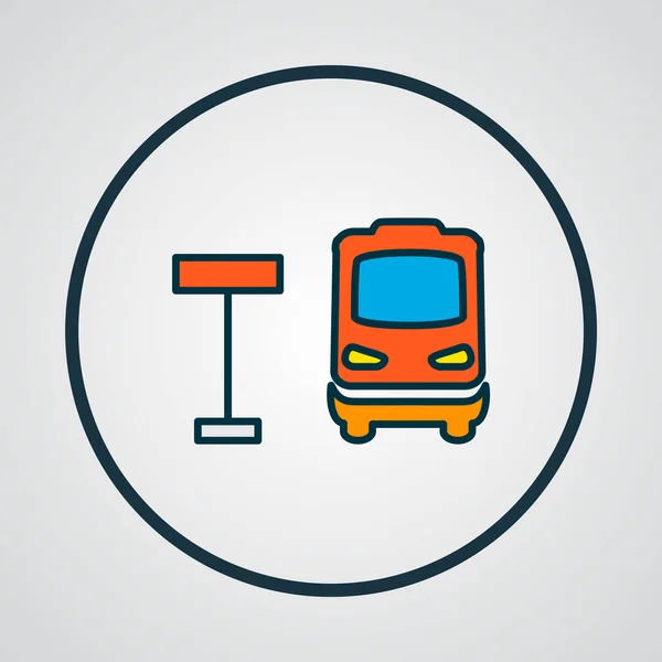 Το εικονίδιο στάση λεωφορείου χρωματιστό σύμβολο γραμμής. Υψηλής ποιότητας απομονωμένο στοιχείο σταθμού autobus σε μοντέρνο στυλ. — Φωτογραφία Αρχείου