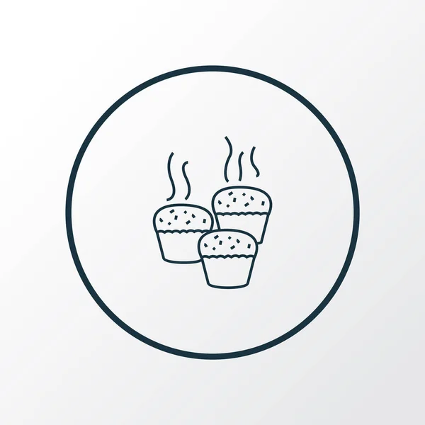 Bakning ikon linje symbol. Premium kvalitet isolerad muffin element i trendig stil. — Stockfoto