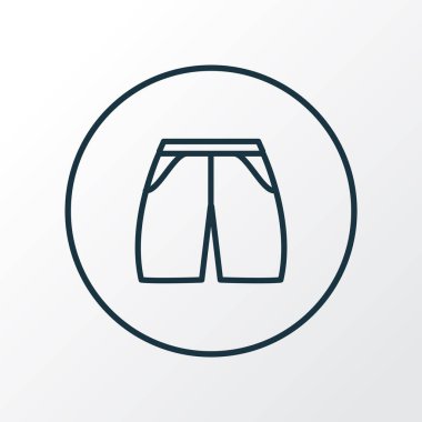 Kısa simge çizgi sembolü. Kaliteli kalite izole edilmiş yüzme şortu elementi moda tarzında.