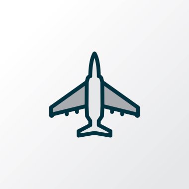 Savaşçı simgesi renkli çizgi sembolü. Moda tarzında birinci kalite izole edilmiş jet ögesi.