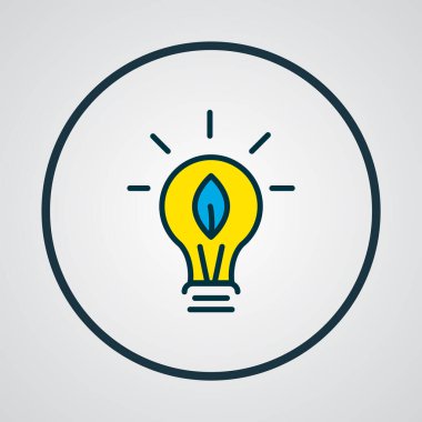 Eko ampul simgesi renkli çizgi sembolü. Kaliteli kalite izole enerji elementi modada.