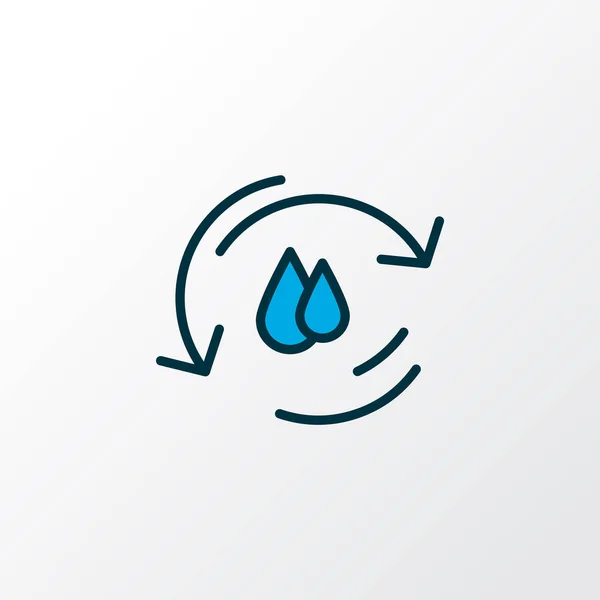 물 순환 아이콘 색칠 된 선 상징. 유행하는 스타일에서의 최초의 품질 격리 된 생태계 요소. — 스톡 벡터