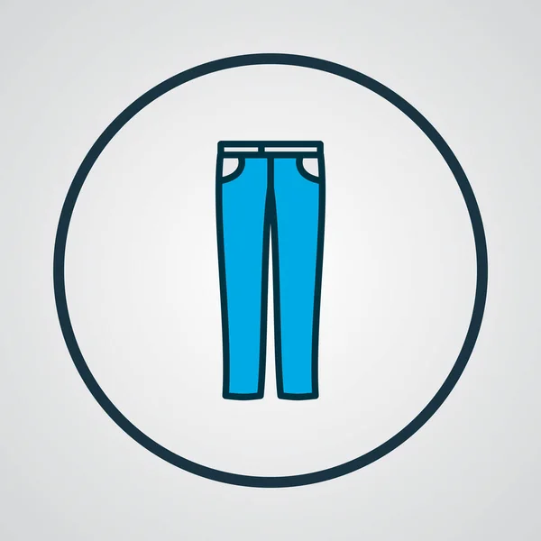 ジーンズアイコン色のラインシンボル。トレンディーなスタイルのプレミアム品質の隔離されたズボンの要素. — ストックベクタ