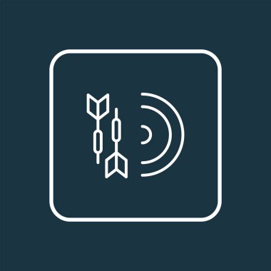 Dart simgesi çizgisi sembolü. Moda tarzında birinci kalite izole edilmiş dart ögesi.