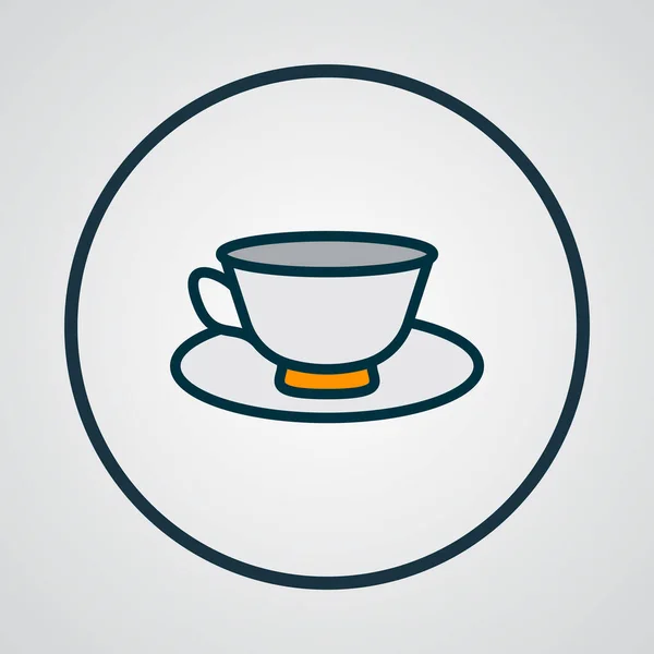 Icono de taza de té símbolo de línea de color. Elemento porcelánico aislado de primera calidad en estilo moderno. — Foto de Stock