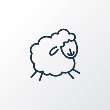 Koyun sembolü. Moda tarzında birinci kalite izole edilmiş kuzu ögesi.