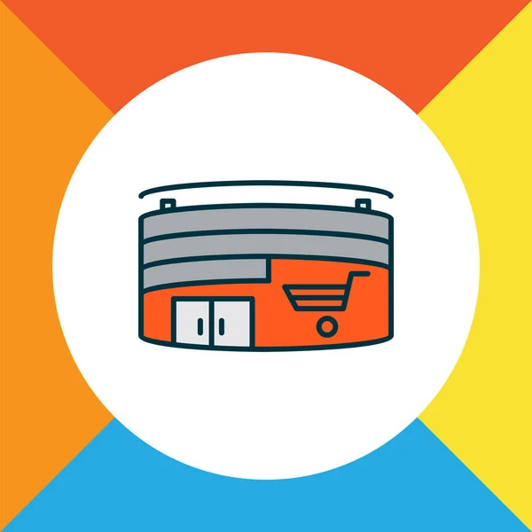 Simbolo linea colorata icona del centro commerciale. Elemento ipermercato isolato di qualità premium in stile trendy. — Vettoriale Stock