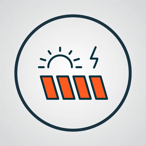 Energia solare icona linea colorata simbolo. Elemento di pannello solare isolato di qualità premium in stile trendy. — Vettoriale Stock