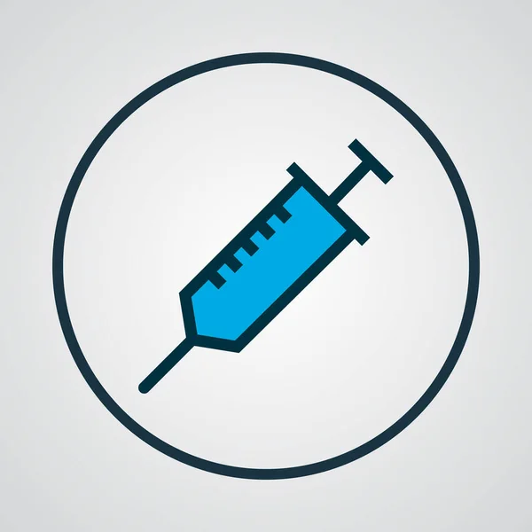 Fecskendő ikon színes vonal szimbólum. Prémium minőségű izolált vakcina elem trendi stílusban. — Stock Fotó