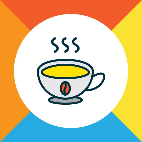 Icono de café símbolo de línea de color. Elemento cappuccino aislado de primera calidad en estilo moderno. — Foto de Stock