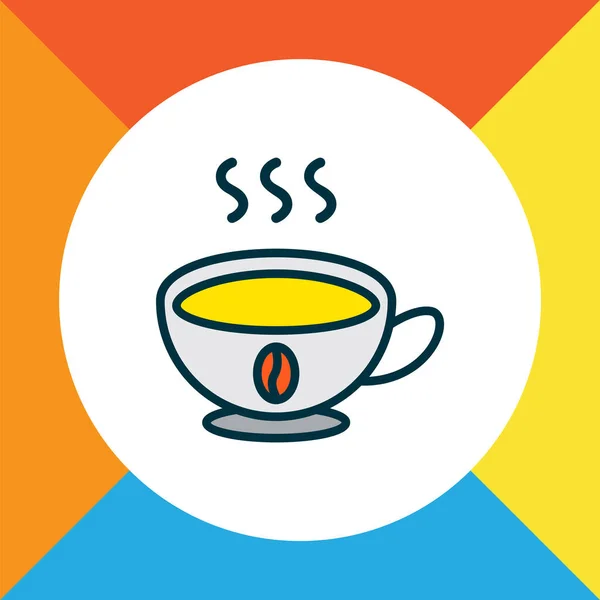 Coffee icon colored line symbol. Premium quality isolated cappuccino element in trendy style.