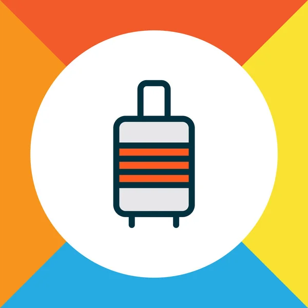 Poggyász bőrönd ikon színes vonal szimbólum. Prémium minőségű elszigetelt poggyász elem trendi stílusban. — Stock Fotó