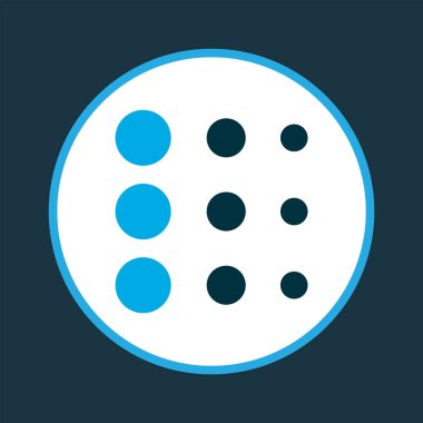 Görüntü simgesi renkli sembol. Moda biçiminde birinci kalite izole daire ögesi.