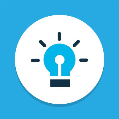 Fikir simgesi renkli sembol. Moda tarzında birinci kalite izole ampul ögesi.