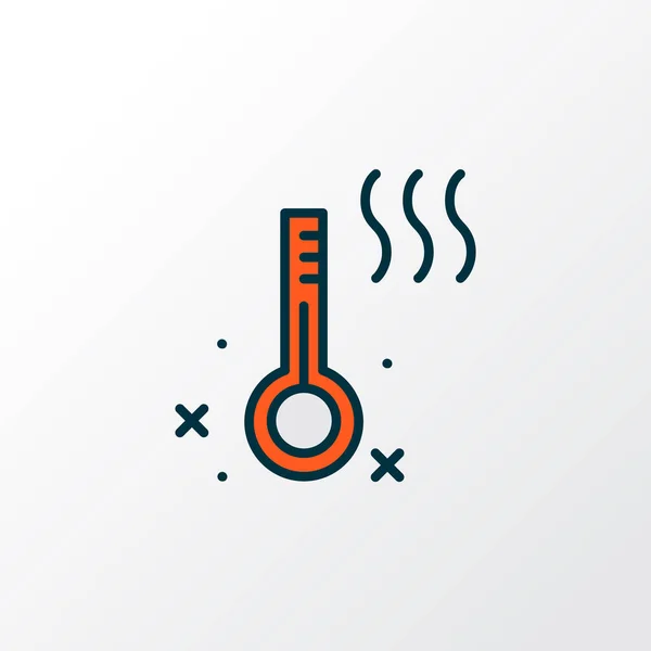 Thermometer icon colored line symbol. Premium quality isolated temperature measurement element in trendy style. — Stock Vector