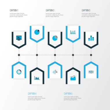 Grafikler, diyagramlar ve istatistik simgeleri kümesi. Kaliteli sembol koleksiyonu. Simgeler web, uygulama ve UI tasarımı için kullanılabilir.