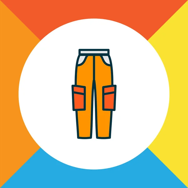 Broeken pictogram gekleurde lijn symbool. Premium kwaliteit geïsoleerde cargo broek element in trendy stijl. — Stockvector