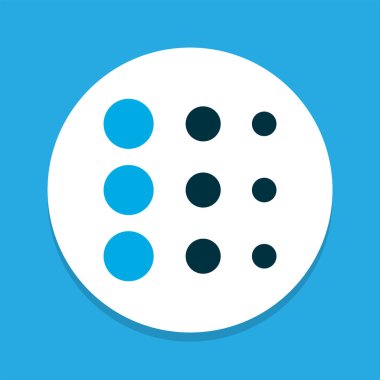 Görüntü simgesi renkli sembol. Moda biçiminde birinci kalite izole daire ögesi.