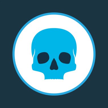 Kafatası simgesi renkli sembol. Moda tarzında birinci kalite izole kafatası elementi.