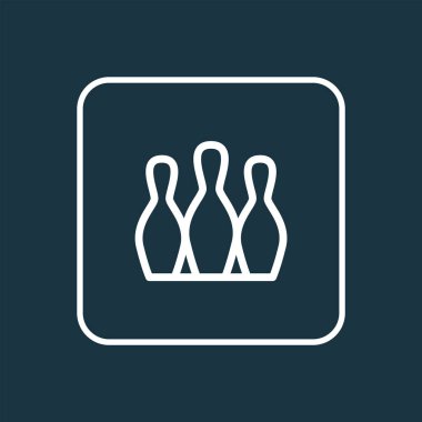 Bowling ikonu çizgisi sembolü. Moda tarzında birinci kalite izole Skittles ögesi.