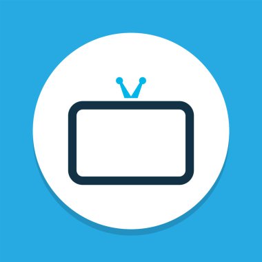 Televizyon simgesi renkli sembol. Moda tarzında birinci sınıf kalitede izole edilmiş televizyon ögesi.