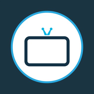 Televizyon simgesi renkli sembol. Moda tarzında birinci sınıf kalitede izole edilmiş televizyon ögesi.