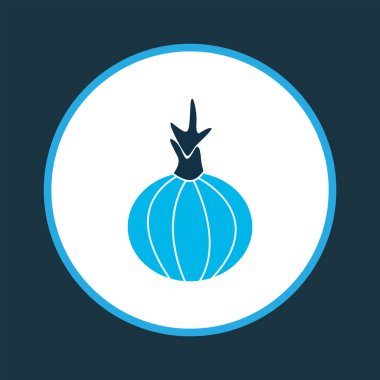 Soğan simgesi renkli sembol. Moda tarzında birinci kalite sarımsak elementi.