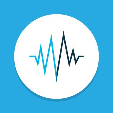 Nabız simgesi renkli sembol. Moda tarzında birinci kalite izole ritim ögesi.