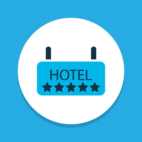 Icône de l'hôtel symbole de couleur. Élément de signalisation isolé de qualité Premium dans un style tendance. — Image vectorielle