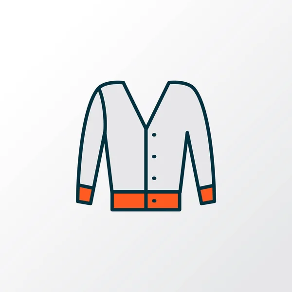 Короткий значок кардиган кольоровий символ лінії. Преміум якості ізольований елемент куртки в модному стилі . — стоковий вектор