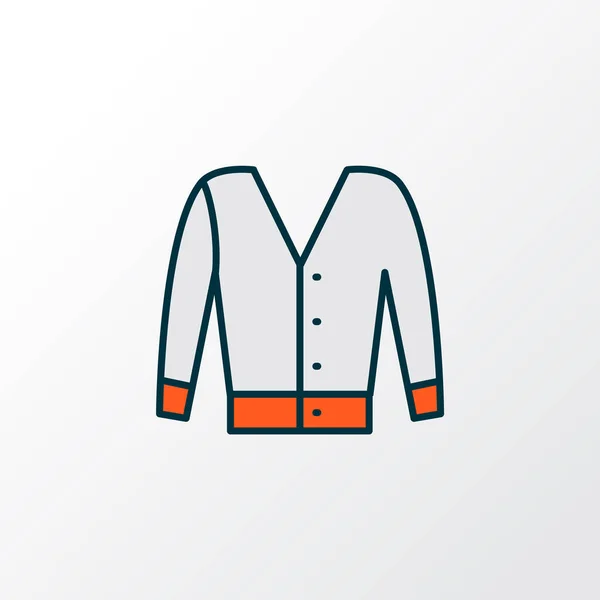 Cárdigan corto símbolo de línea de color icono. Chaqueta aislada de primera calidad en estilo de moda. — Vector de stock