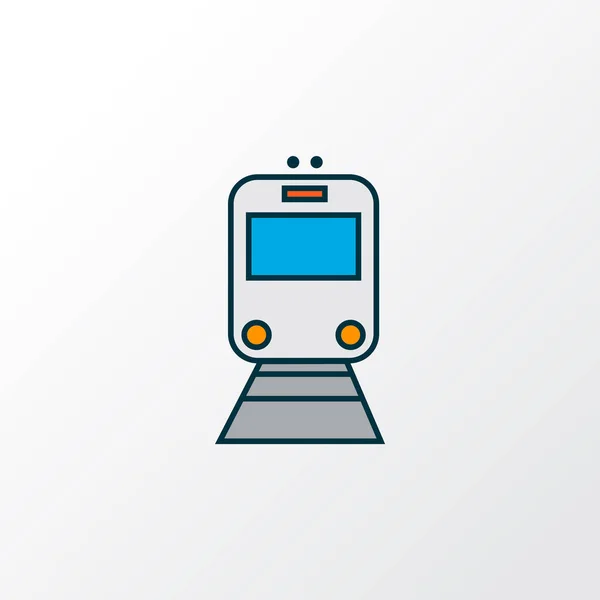 Εικονίδιο αμαξοστοιχίας χρωματισμένο σύμβολο γραμμής. Υψηλής ποιότητας απομονωμένο streetcar στοιχείο σε μοντέρνο στυλ. — Διανυσματικό Αρχείο