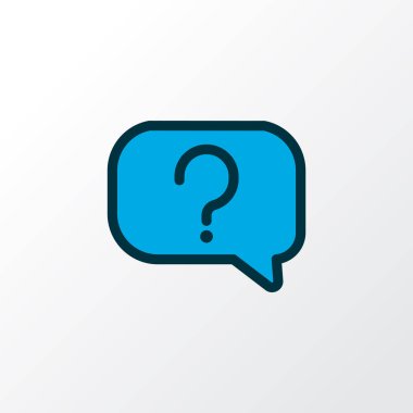 Soru simgesi renkli çizgi sembolü. Kaliteli kalite izole sorgu ögesi modada.