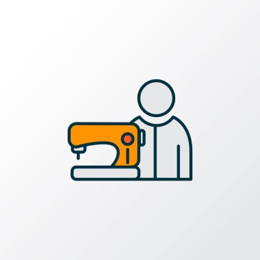 Terzi simgesi renkli çizgi sembolü. Moda tarzında birinci kalite izole edilmiş terzi ögesi.