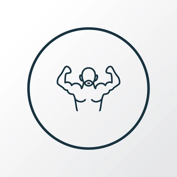 Bodybuilder icône ligne symbole. Élément de fitness isolé de qualité supérieure dans un style tendance. — Image vectorielle