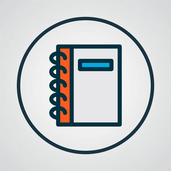 Simbolo linea colorata icona notebook a spirale. Elemento di copybook isolato di qualità premium in stile trendy. — Vettoriale Stock