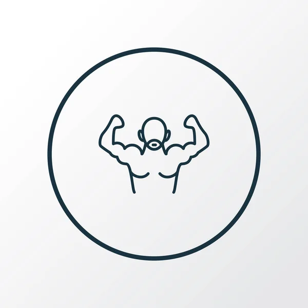 Bodybuilder pictogram lijn symbool. Premium kwaliteit geïsoleerd fitnesselement in trendy stijl. — Stockfoto